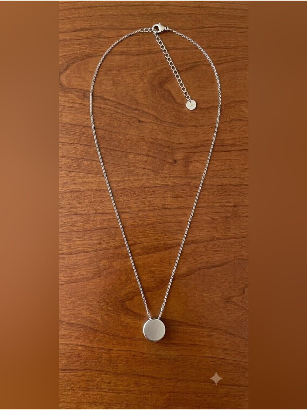 S.Leaf Minimalist Cylinder Pendant Sterling Silver Necklace